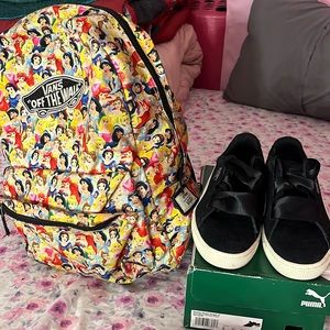 VANS AND FF THE WALL DISNEY BAG & SUEDE HEART JEWEL JR